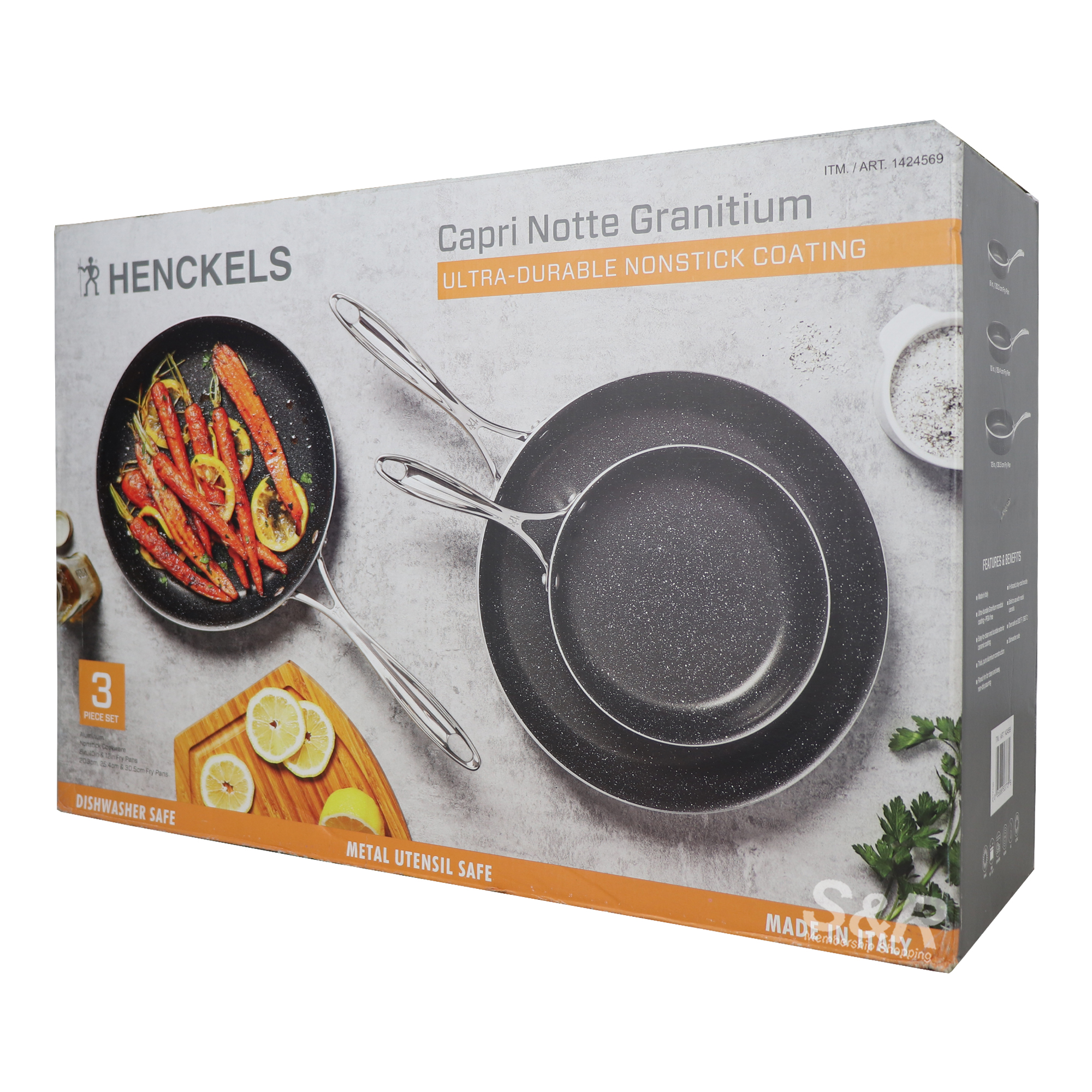 Henckels Capri Notte Granitium Nonstick Fry Pan 3pc set